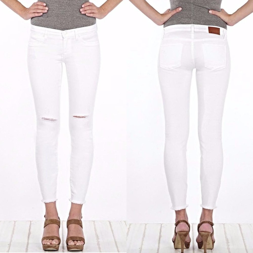 Henry & Belle‎ | The Ideal Skinny Ankle Jean In Natural White, Distressed Sz. 24